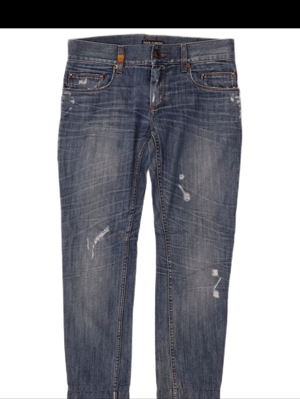 Dolce & Gabbana Women's Faded Blue Straight Jeans